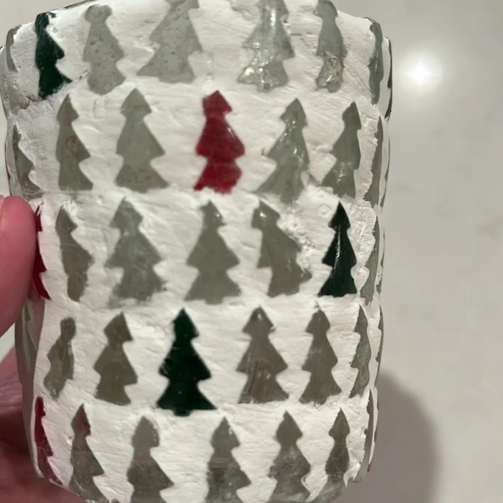 Creative Co-Op Glass Tree Mosaic Votive Holders/Set of 2